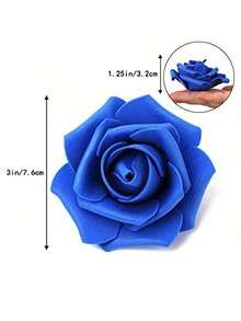 20/50 piezas Rosas de espuma realistas falsas, adecuadas para manualidades de boda, baby shower, decoración de mesa, decoración de fiestas, decoración del hogar, decoración de primavera, decoración de habitaciones, regalo del Día de San Valentín - azul real - Ver 3