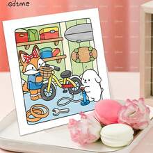 DIY Cozy Home: Cute Animal Adult Coloring Book, Interesting & Warm, Displaying Sweet Dreamy Couples, 24 Thick Pages, Pearlescent Paper Cover, Great Stationery For Relaxation, Suitable As Birthday Gift For Coloring Enthusiasts, Back To School Gift, Easter, Office Supplies, Mother's Day, Easter Decor, Size 7.9x7.9 Inches - Multicolor - View 3