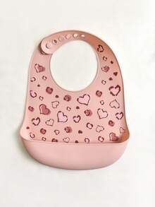 2pcs/1pc Baby Bibs, Soft Silicone Adjustable Waterproof Stain-Resistant Bibs, Heart Leopard, Plaid Heart, Plaid Polka Dot Patterns, Personalized Gifts For Baby Boys And Girls, Suitable For Valentine's Day And All Seasons - Multicolor - View 11
