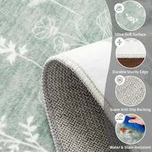 GarveeHome Washable 10x13 Area Rugs For Living Room, Modern Floral Rugs For Bedroom Non Slip, Soft Neutral Indoor Floor Carpet For Dining Room Home Office Kids Playroom Foyer Farmhouse, Green - ColorI - 查看 4