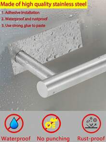 1个黑色和银色纸巾架，背面带粘胶，可壁挂安装，安装简便，适用于厨房、橱柜、浴室、食品储藏室、水槽、阳台、卫生间，也可用于存放保鲜膜/锡箔纸。 - 彩色 - 查看 3