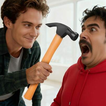 趣味恶作剧逼真锤子，手柄柔软舒适，纹理独特有趣，是带来爆笑娱乐和幽默恶作剧的理想礼物。