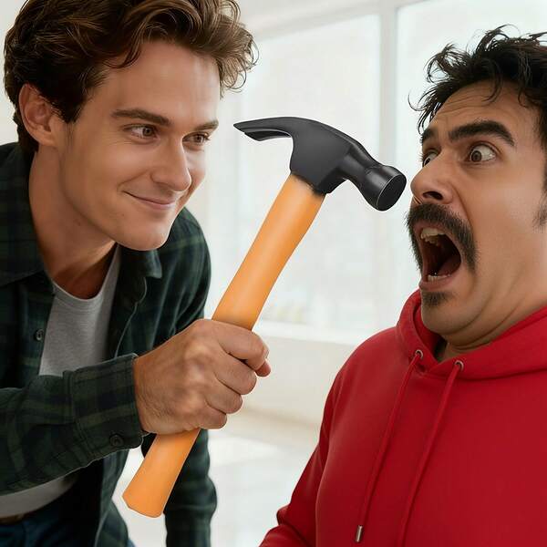 趣味恶作剧逼真锤子，手柄柔软舒适，纹理独特有趣，是带来爆笑娱乐和幽默恶作剧的理想礼物。