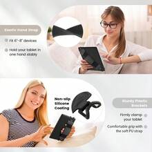 安全手带 多功能轻便指握式电子阅读器支架 适用于 6-8 英寸 Kindle/Kobo/Voyaga// 电子书平板电脑 高弹性 - 彩色 - 查看 6