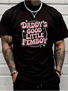 FemBoy Clothing Classic Graphic T-Shirt,Soft And Comfortable T-Shirts For Men&Women, 100%Cotton Tee -  Regular Fit Round Neck Casual Sport Attire , Casual Shortsleeved Round Neck Top,Comfortable Fit For All Seasons - 黑色2 - 查看 1
