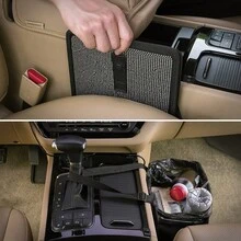 1个镶钻装饰可折叠车载垃圾桶，多功能悬挂式后座储物整理器及装饰品，适用于大多数轿车和卡车 - A - 查看 4