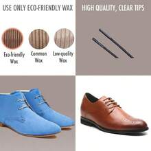 4 Laces 2 - Pair Pack Waxed Round Oxford Shoe Laces Dress Shoes Chukka 3/32Inch - 30in (76cm) + #03 Medium Brown - View 5