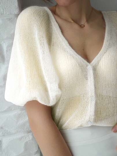 女士长袖纯色罗纹针织开襟毛衣，适合夏季、外出、度假、日常穿着，也可作为春季和秋季的女士开衫。