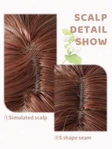 4*1 前额蕾丝假发，前额蕾丝长直假发，中分假发，红木半编日常自然款，光滑逼真假发（不含配件） - 紅木色 - 查看 4