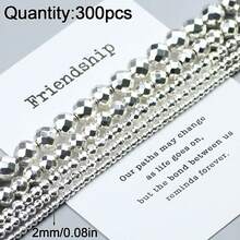 30/50/100/200/300颗水镀圆形切割珠子，钻孔刻面珠子，手工DIY首饰制作材料，手工串珠，赤铁矿，项链散珠 - diy - 查看 11