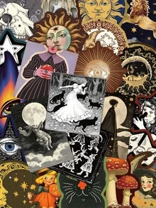 50pcs Retro Mysterious Starry Sky Stickers, Suitable For Laptop, Luggage, Notebook, Desk, Room Decor, DIY Crafts, School Supplies, Back To School Season - 彩色 - 查看 1