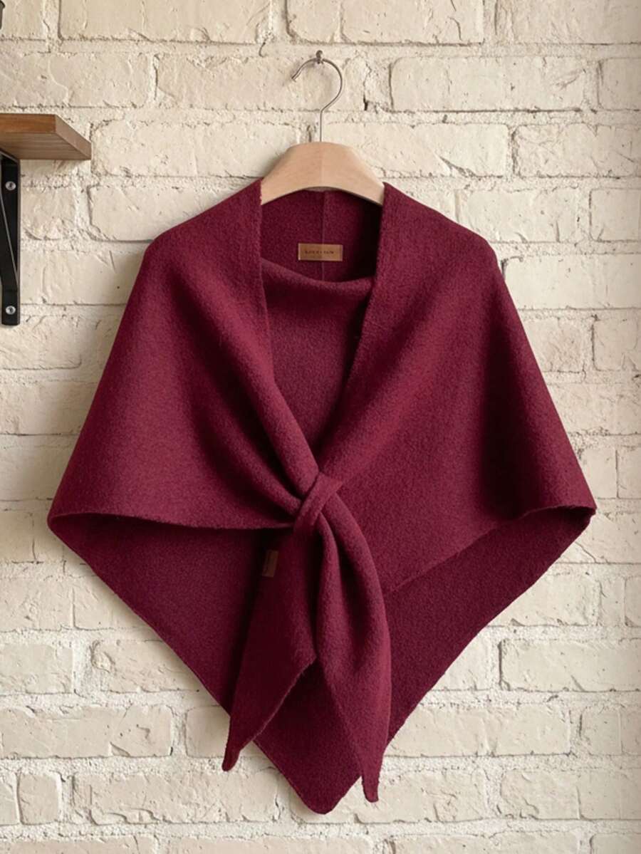 1pc Autumn/Winter New Casual Street Style Women Scarf Triangle Shawl Thick Warm Shoulder Wrap, Suitable For Pairing With Dresses - Multicolor - View 1
