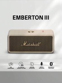 Marshall Loa Bluetooth di động Emberton III, thời gian phát nhạc 32 giờ, Bluetooth 5.3, chống nước IP67, thiết kế nhạc Rock cổ điển, âm thanh nổi chất lượng cao với âm trầm sâu, trọng lượng nhẹ và dễ mang theo cho các chuyến đi ngoài trời và các buổi tụ họp. - Kem - Xem 11
