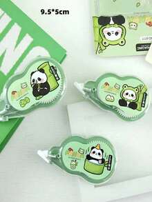 1pc/2pcs Panda Correction Tape, Smooth & Flowing, Random Color, Compact & Portable, Clean Correction Without Trace, Suitable For School, Outdoor Camping, Painting, Students, Stationery And School Supplies, Back To School Season