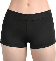 Cut Low Rise Booty Shorts - Spandex Active Dance Yoga Workout Fitness Shorts WomenA Valentine's Day KV0K - 黑色 - 查看 7