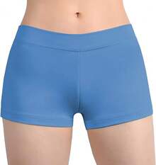 Cut Low Rise Booty Shorts - Spandex Active Dance Yoga Workout Fitness Shorts WomenA Valentine's Day KV0K - 霧霾藍 - 查看 1