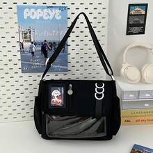 Y2K Japanese Harajuku School Bags For Teenage Girls New 2024 Transparent Itabag Crossbody Bag DIY Badges Display Plate Ita Bag - 白色 - 查看 7