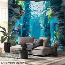 1 Tấm tranh treo tường bằng polyester chủ đề cá và san hô dưới nước, trang trí phòng ngủ, phòng khách, họa tiết biển cả, tác phẩm nghệ thuật trang trí nội thất nhà cửa, tranh nghệ thuật thư giãn, vải nền treo tường. - Nhiều màu - Xem 12