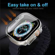 3pcs/Set Smart Watch Protective Case With Tempered Glass Screen Protector, Available In Transparent/Titanium Gold/Black, Compatible With Ultra 1/2/3 49mm - Durable, Scratch-Resistant, Fingerprint-Proof Design To Protect Your Smartwatch - 1 Clear + 1 Titanium + 1 Black - View 3