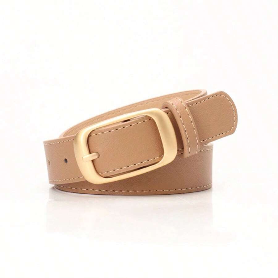 Hot Style Fashionable And Versatile Women's Belt Simple Style High-End Pin Buckle Belt Women's Decorative Jeans Belt Rodeo Cinturón - 卡其色 - 查看 1