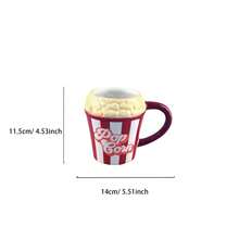 Valentine's Day Donut, Burger, Ice Cream Cone Shaped Ceramic Mug, High-Quality Milk, Breakfast, Coffee Cup - Multicolor - View 5