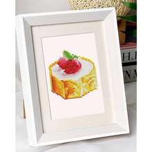 12 Pcs Small Diamond Art Kits, Cake Mini Diamond Painting Kits For Adults Beginners, 5D DIY Square Drill Diamond Dots, Quickly Finishable Mini Gem Art For Home Wall Desktop Decor, 6X7in - FD025 - 查看 3