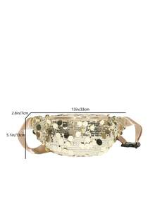 Túi đeo ngực đính sequin thời trang, túi đeo hông thể thao thường ngày dành cho nữ, túi đeo chéo, túi đeo ngực thể thao unisex. - Vàng - Xem 2