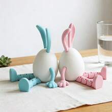 1pc Cute Easter Egg 3D Printed Rabbit Figurine, Adorable Rabbit Model, Desktop Decor - Multicolor - View 1