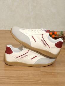 Bestselling Breathable Casual Sneakers, Women's 2025 Spring New Versatile Leisure Sports Skateboard Shoes, - Red - View 3