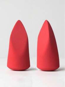 Makeup Sponge Blender, Multi-Shaped Non-Latex Angled Cut Water Drop Makeup Sponge Tools, Round Cylinder Packaging, Black Water Drop Cut Stamp Triple Face Makeup Sponge - Multicolor - View 2