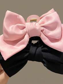 3件套 女士粉色、黑色、白色优雅蝴蝶结大号发爪夹 女士发饰 时尚发夹 - 彩色 - 查看 10
