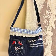 Nova Bolsa de Pelúcia Hello Kitty Sanrio - Bolsa de Telefone Pequena Fofa de Estilo Punk Y2K para Mulheres, Design Único de Bolsa Transversal/Ombro de Estudante, Feita de Tecido de Pelúcia Macio. Design Leve e Portátil, Adequado para Uso Diário, Vida no Campus e Passeios de Lazer. Múltiplas Formas de Usar, Capacidade Suficiente para Telefone e Pequenos Itens. Estética Japonesa na Moda e Adorável, Design de Detalhes Único, Acessório Ideal para Fãs da Sanrio e Meninas. - Multicolorido - Visão 7
