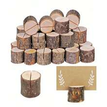 5 Peças Suportes de Cartão de Mesa Vintage de Madeira, Podem ser Usados como Placas de Número de Mesa, Porta-Cartões de Visita, Porta-Cardápios, Clipes de Cartão de Mesa para Festa/Casamento, Clipes de Memorando e Foto, Adequado para Volta às Aulas e Dia dos Namorados - Suporte 10pcs (sem cartão) - Visão 6