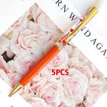 Customized Text Logo Metal Flat Head Oiled Floating Dried Flower Pen, Luxury Fashion Pen, Personalized Inspirational Pen, Back To School Gift, Daily Office & Student Use, Thoughtful Gift For Friends, Teachers, Family - Multicolor - View 29