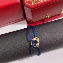 1条不锈钢三色圆环编织幸运手链，适合日常装饰 - 圓圈 - 查看 6