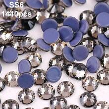SS6 2mm-SS12 3mm，1440颗/包；SS16 4mm，720颗/包；SS20 4.8mm，360颗/包；SS30 6.4mm，288颗/包；圆形平底玻璃水晶水钻，多色水晶宝石，DMC热熔珠，适用于DIY美甲、服装、包包、鞋子、工艺品、闪亮美甲贴纸装饰