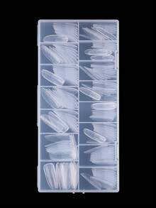 150Pcs Transparent Oval Nail Molds Artificial Full Cover Glossy Nail Form Extension Tool