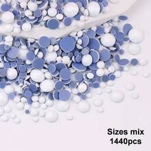 SS6 2mm-SS12 3mm，1440颗/包；SS16 4mm，720颗/包；SS20 4.8mm，360颗/包；SS30 6.4mm，288颗/包；圆形平底玻璃水晶水钻，多色水晶宝石，DMC热熔珠，适用于DIY美甲、服装、包包、鞋子、工艺品、闪亮美甲贴纸装饰