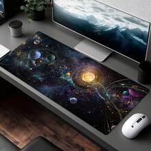 Mouse Pad com Design Artístico para Galáxia - Padrão Vívido do Sistema Solar e do Universo, Fibra de Poliéster, Perfeito para Escritório, Jogos ou Presente de Aniversário, Formato Retangular, Ideal para Área de Trabalho ou Setup de Jogos, Mouse Pad de Fácil Limpeza e Lavável, Perfeito para Casa, Escritório, Local de Trabalho, Sala de Jogos e Dormitório; Ideal para Suprimentos de Volta às Aulas, Presentes de Feriados para Namorados e Namoradas, Acessórios de Escritório, Suprimentos de Escritório, Tapetes de Mesa e Mouse Pads. - universo - Visão 3