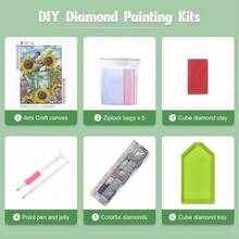 GHHKUD Diamond Painting Kits Sunflower For Adults, DIY 5D Diamond Painting Beginners, Full Drill Can Flowers Diamond Art Kits Art Pictures For Relaxation Gifts Home Wall Decor 30x40cm - 向日葵 - 查看 7