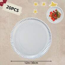 10/20个银色铝制圆形纸盘，7/9/12英寸防水螺旋一次性蛋糕盘，派对用品大包装，坚固的螺旋派对餐盘，适用于婚礼、家庭聚会、生日、野餐、烧烤、节日等场合。 - 銀色 - 查看 18