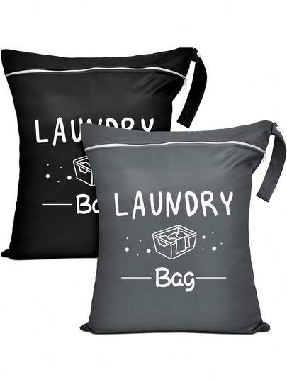 Large Travel Laundry Bag, With Adjustable Handle And Zipper, Made Of Durable Polyester Fabric To Protect Clothes, Suitable For Travel, Sports, Yoga, Gym And Home Use, An Ideal Accessory For Laundry Room