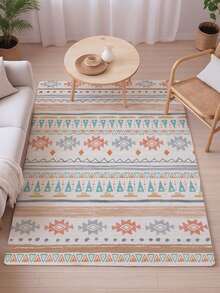 1pc Bohemian Style Large Area Rug, New Faux Wool Washable Bottom Indoor Carpet, Living Room Rug, Sofa Rug, Bedroom Rug, Bedside Anti-Slip Mat, Dining Room Kitchen Rug, Office Chair Pad, Entryway Doormat, Outdoor Picnic Mat, Outdoor Camping Blanket - Multicolor-5 - View 20