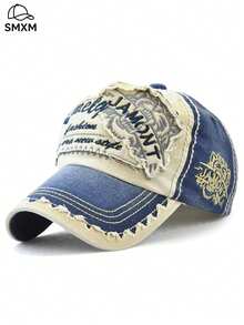 1pc Women's New Tiger Embroidery Baseball Cap, Street Style Trucker Hat, Large Head Circumference Hip Hop Cap - Tiger Embroidered Baseball Cap - View 13