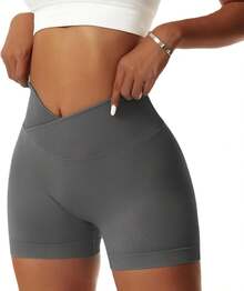Women's Workout Gym Shorts Booty V Spandex Yoga Biker Shorts Scrunch Butt High Waisted Athletic LeggingsA Valentine's Day DA7V - 深灰色 - 查看 6