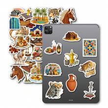 56pcs New Middle Eastern Lifestyle Stickers, Exotic Outdoor Architecture, Food, People, Graffiti Stickers - Multicolor - View 2