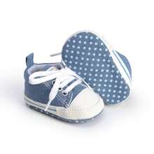 0-1 Year Old Baby Athletic Shoes, Soft Bottom, Spring & Autumn, Anti-Slip, Breathable, Suitable For 0-6 & 6-12 Months Unisex Fashionable Casual Canvas Shoes - Blue - View 12