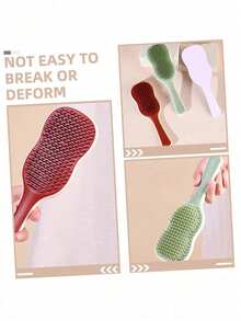 1把顺发梳，防滑手柄，带头皮按摩功能，适用于卷发、直发、干发或湿发，返校用品，旅行度假必备 - 彩色 - 查看 2