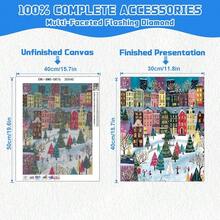 EMIEAUFG Diamond Art Kits For Adults, Urban Christmas Snow Scenery Diamond Painting Kit For  And Beginners, 5D Round Full Drill Craft, Home Wall Decor 12\ X 16\ - SR76 - View 4