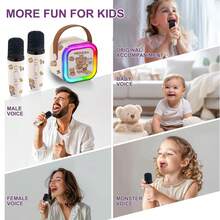 Family Karaoke Machine, Dual-Use Mini Bluetooth Speaker With Microphone And LED Lights For Kids & Adults, Popular 2026 Birthday & Christmas Entertainment Toy For 3-12+ Years Old Boys & Girls - Multicolor - View 11
